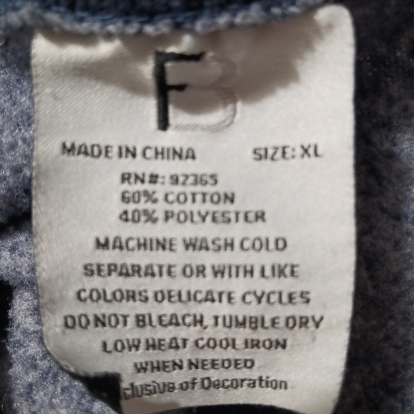 FB Women's Blue Gray Colorblock Long Sleeve Sweater - Picture 5 of 5